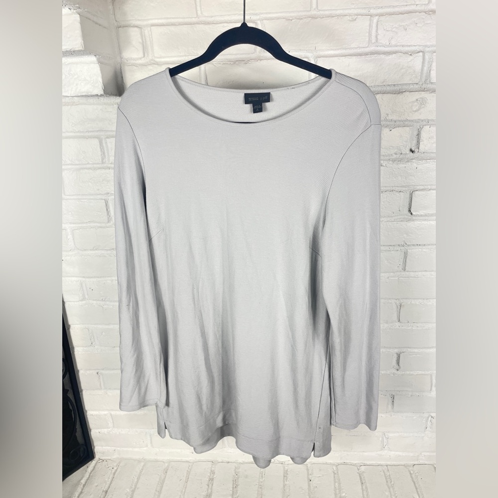 J.Jill Wearever light gray rayon tunic top Large Tall women’s soft travel